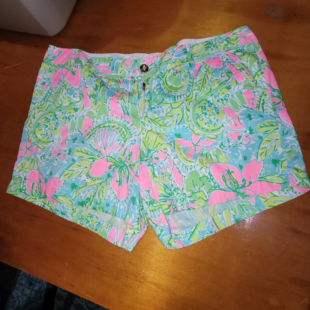 Lilly Pulitzer Callahan Shorts Size 16 Coconut Jungle Excellent Preowned